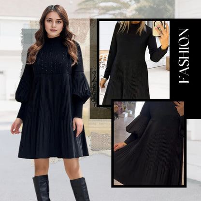 Avelyn™ - Elegante Plisséjurk met Lantaenmouwen voor Dames