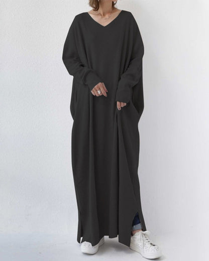 Serenya™ - Modieus jurk met lange mouwen en V-hals