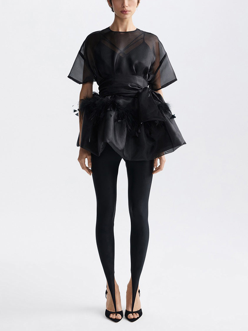 Elegante Veer Organza Top Tweedelige Set