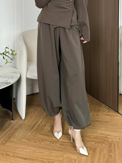 Elegante Asymmetrische Blazer Tweedelige Set