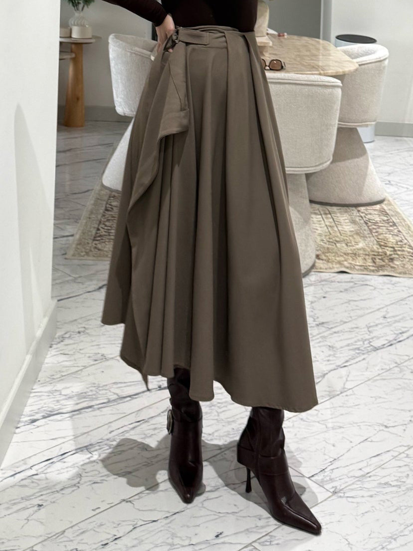 Exquise Plissé Flared Midi Rok Twee-Delige Set