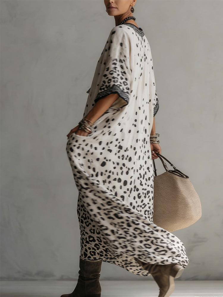 Gradiënt Luipaard Chiffon Maxi Jurk