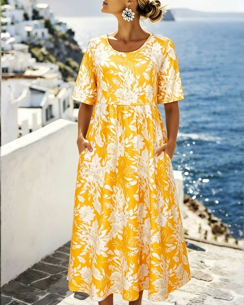 Irene | Midi Boho Jurk met Kust Inspiratie