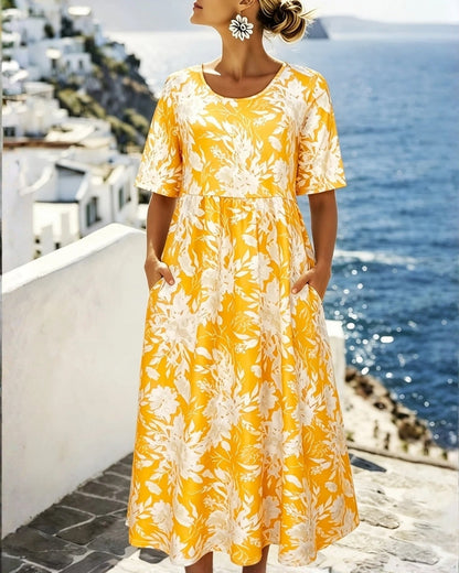 Irene | Midi Boho Jurk met Kust Inspiratie