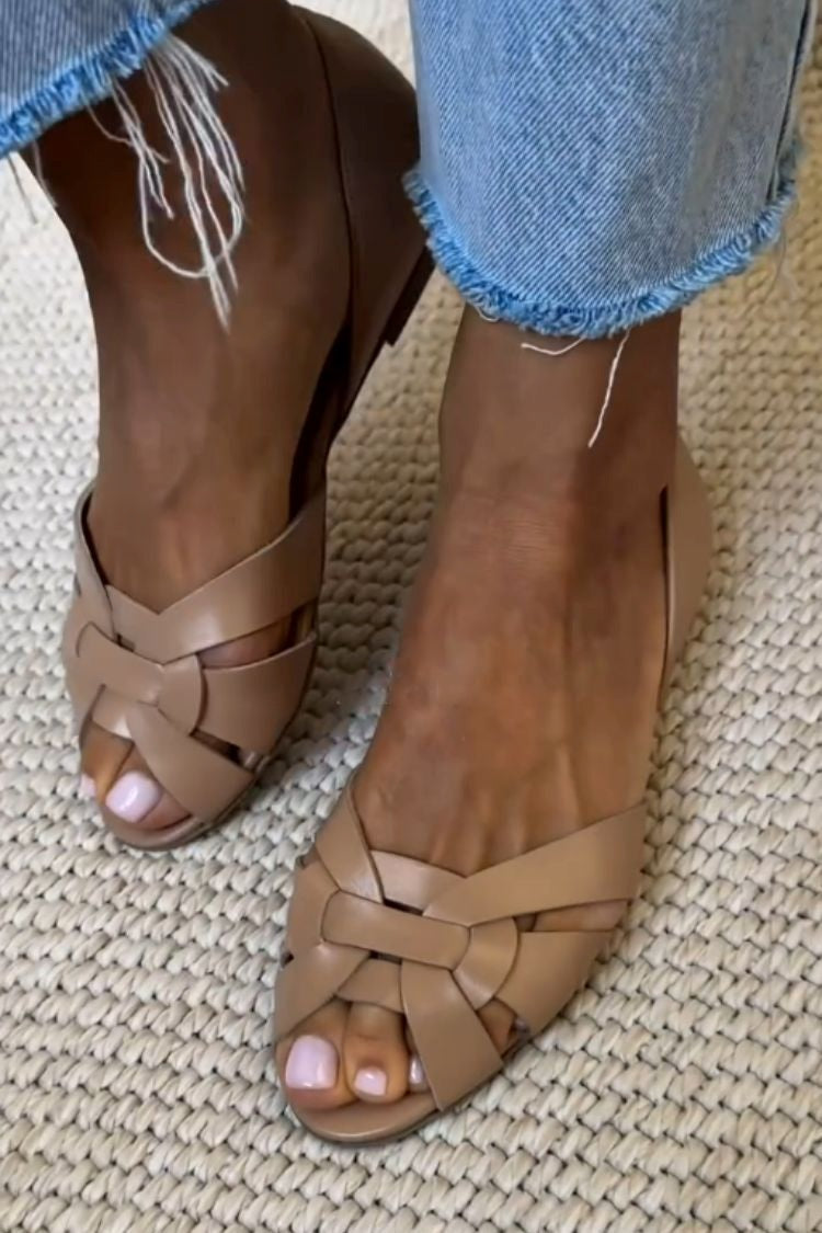 Serafina Gevlochten Sandalen Natuur Comfort