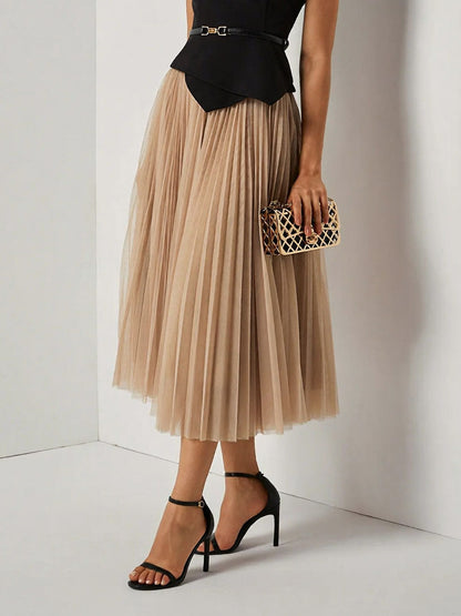 Elegante Asymmetrische Bootneck Top & Rok Twee-Delige Set