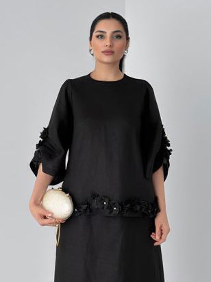 Exquisite Floral Geborduurde Top En Rok Twee-delige Set