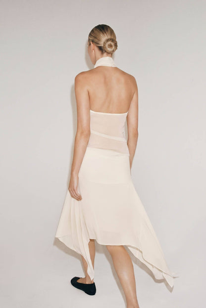 Halter-Neck Top En Ongelijkmatige Zoom Rok Set