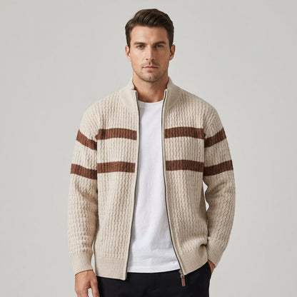 Loick - Gebreid vest met lange mouwen en ritssluiting