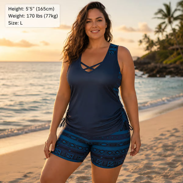 Nieuwe bikiniset voor dames (model 2026) in tanktopstijl met buikafslankend effect (incl. ingebouwde vullingen) — (incl. short) 🔥