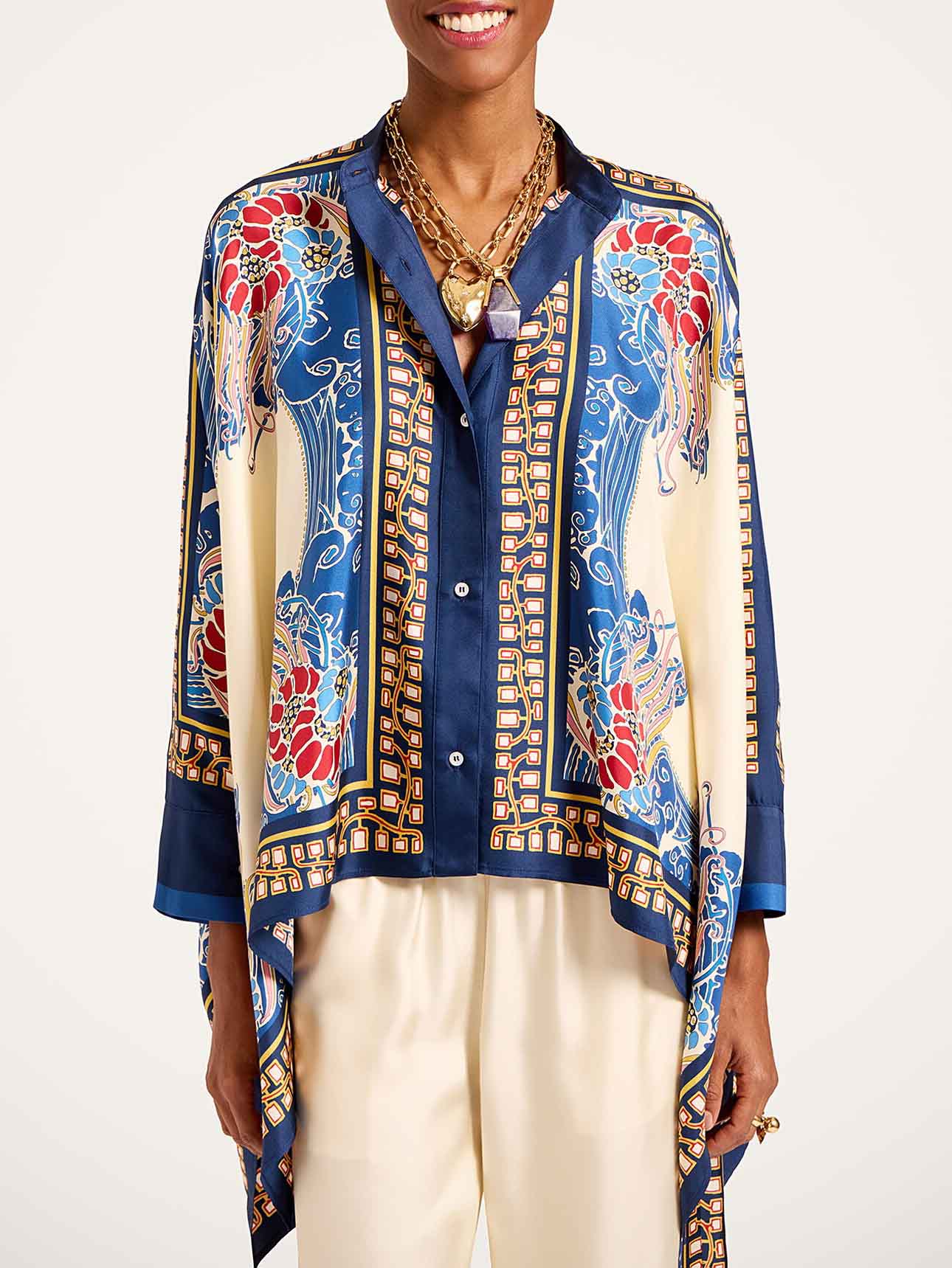 Elegante Boheemse Print Kimono Shirt Twee-Piece Set