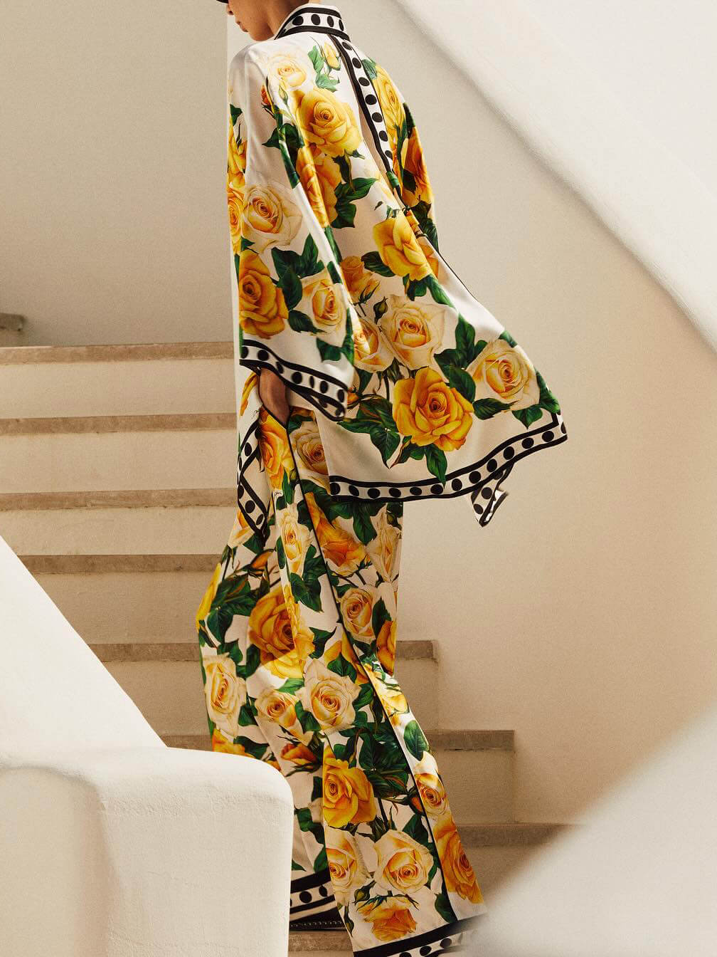 Exquise Rozenprint Losse Lange Wijde Broek