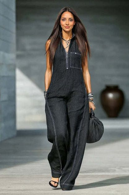 Vakantie Stijl Kleurcontrast Jumpsuit