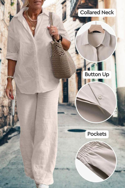 Isadora | Linnen Shirt & Broek Set