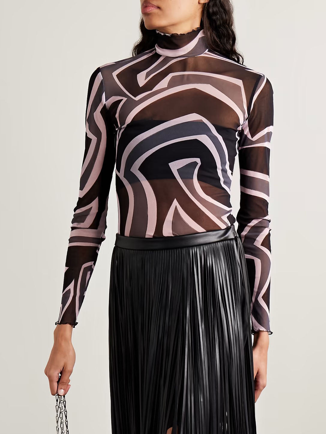 Retro Geometrische Abstracte Print Top Twee-delige Set