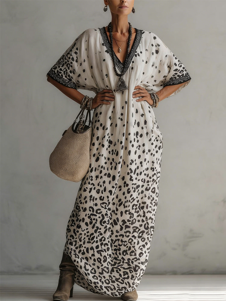 Gradiënt Luipaard Chiffon Maxi Jurk