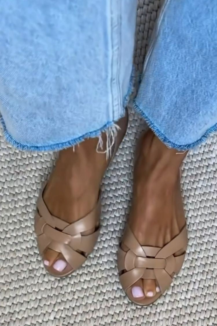 Serafina Gevlochten Sandalen Natuur Comfort