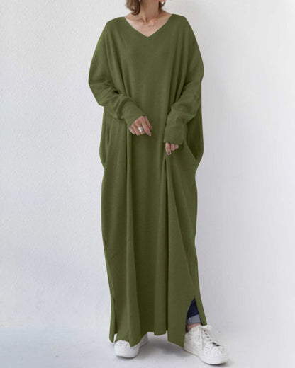 Serenya™ - Modieus jurk met lange mouwen en V-hals