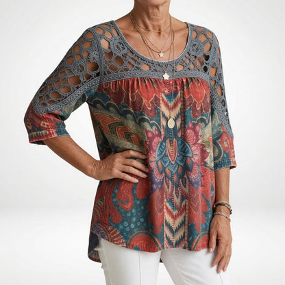 Zénaïde™ — Blouse met etnisch-bohemienprint, natuurlijke vrouwelijkheid