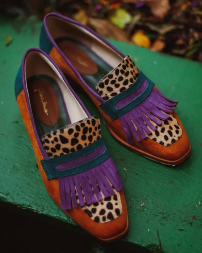Birgit | Loafer met Fransen en Dierenprint