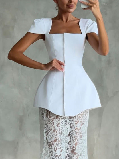 Elegante kanten rok twee-delige set