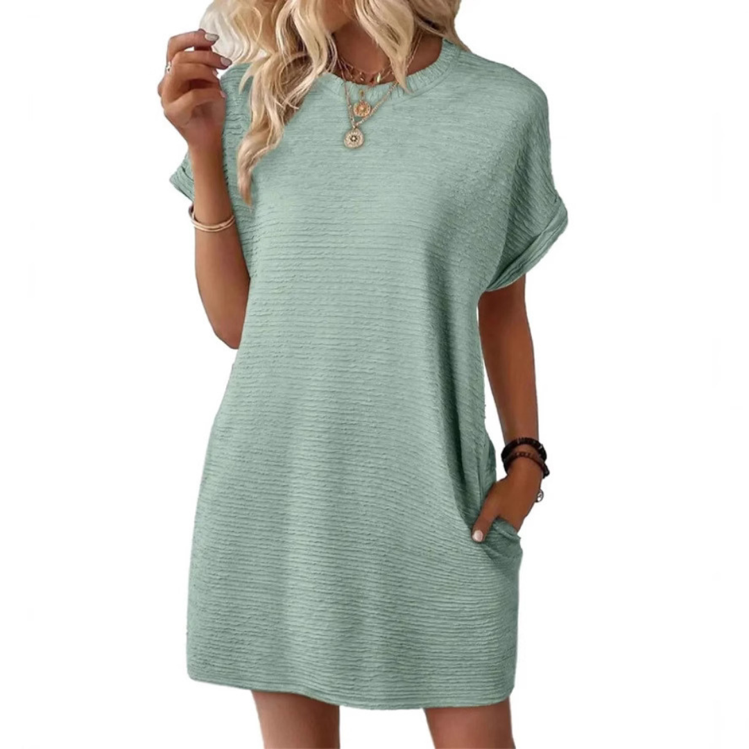 Ivay™ – Minimalistisch Zomerjurk met Ronde Hals