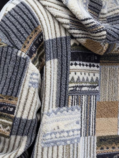 Silvain - Hoodie met capuchon en rits, bedrukt