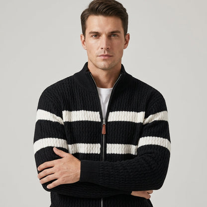 Loick - Gebreid vest met lange mouwen en ritssluiting