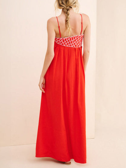 Exquise Unieke Mode Vis-Vormige Top Schouderband Midi Jurk