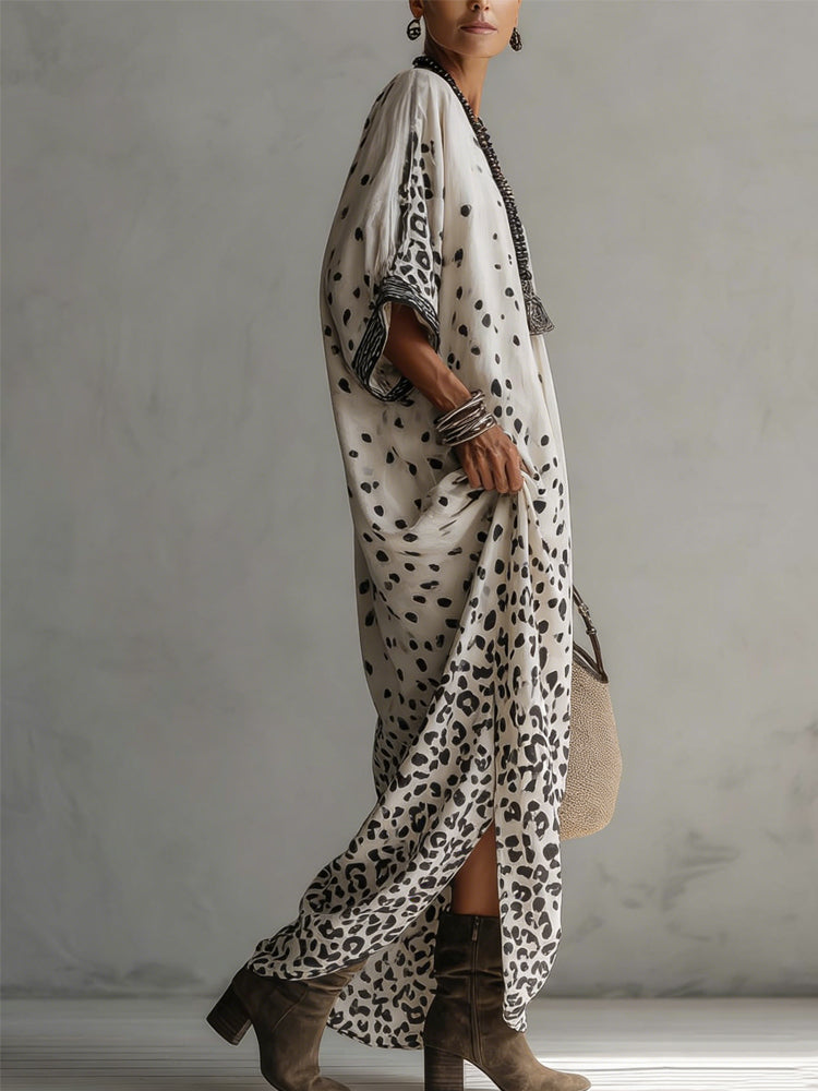 Gradiënt Luipaard Chiffon Maxi Jurk