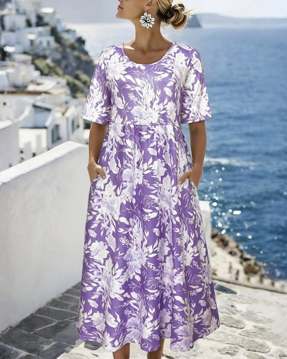 Irene | Midi Boho Jurk met Kust Inspiratie