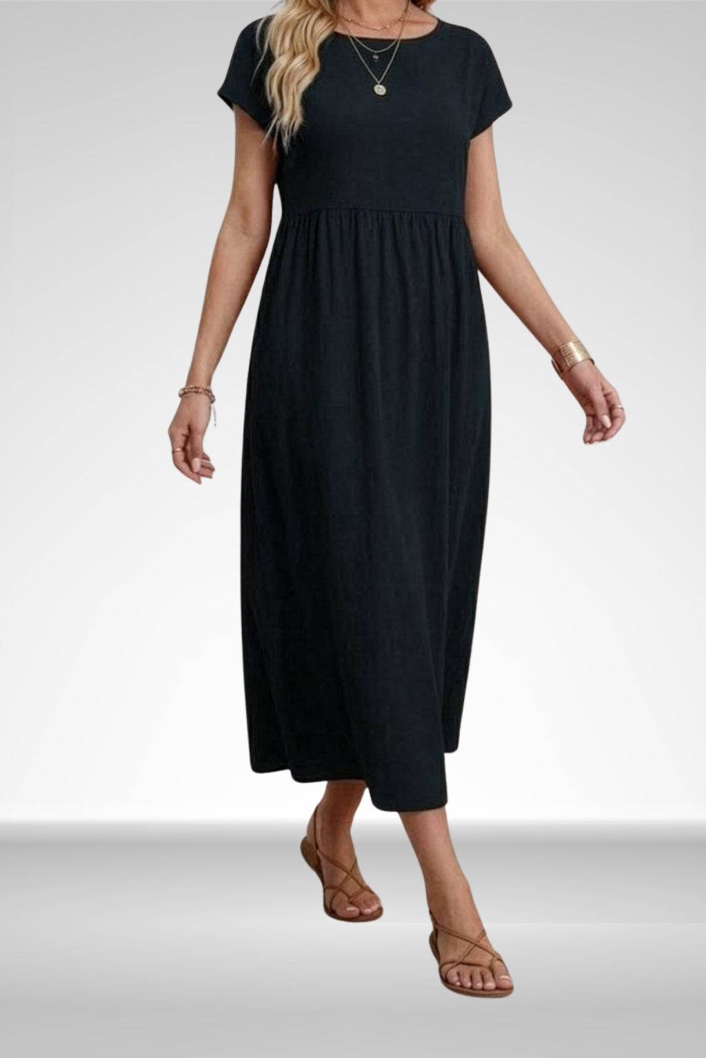 Taylor | Geplooide Midi Jurk