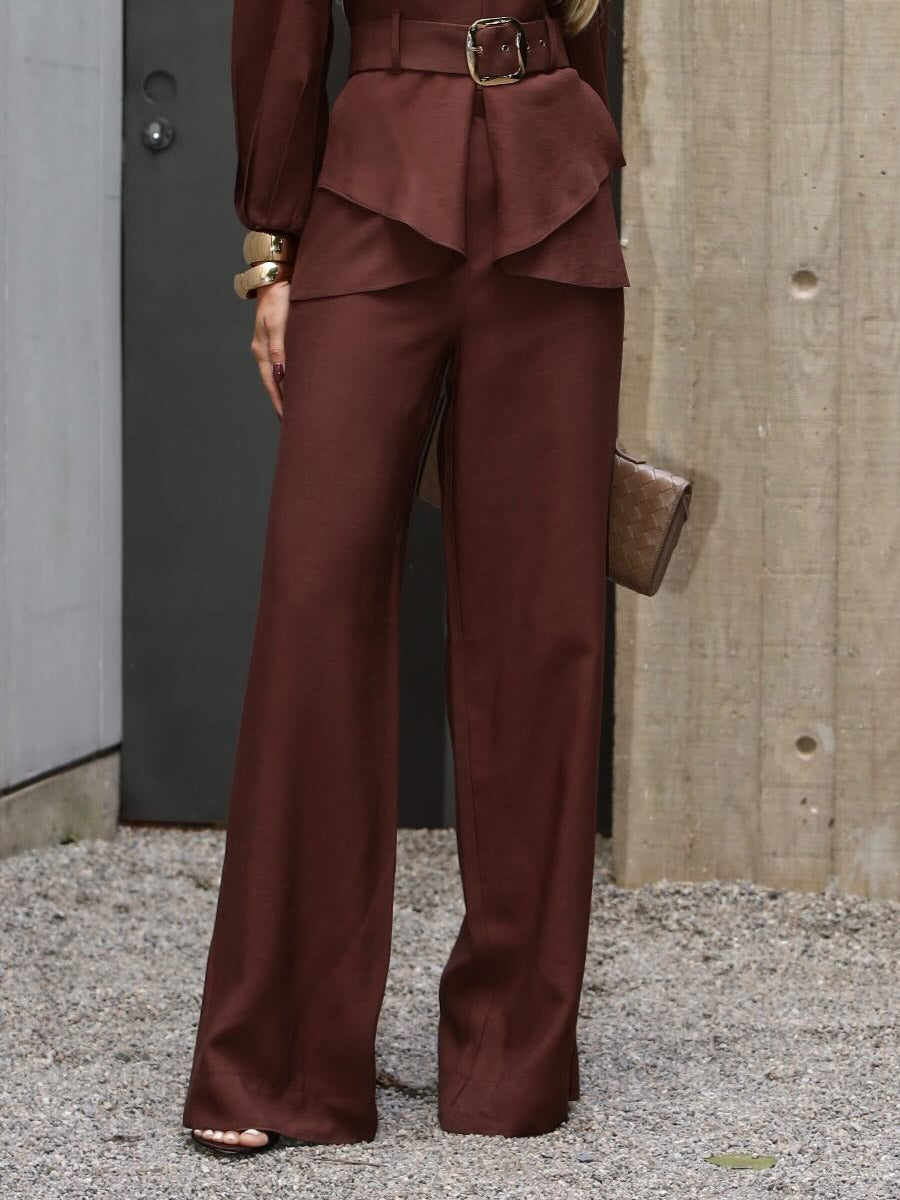 Modieuze Casual Hoge Taille Wijde Pantalon