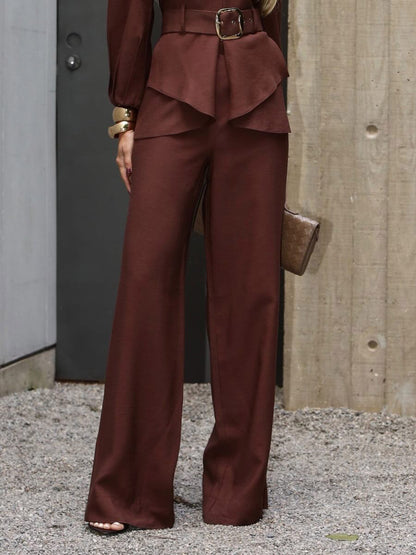 Modieuze Casual Hoge Taille Wijde Pantalon