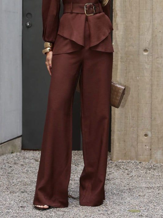 Modieuze Casual Hoge Taille Wijde Pantalon