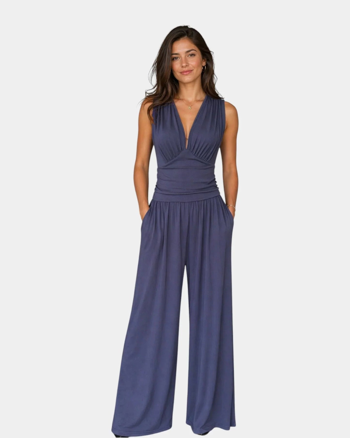 Sultana | Chic mouwloze jumpsuit met brede benen