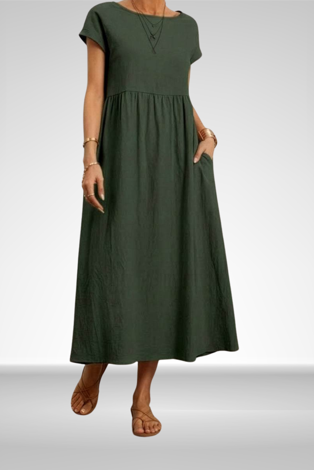 Taylor | Geplooide Midi Jurk