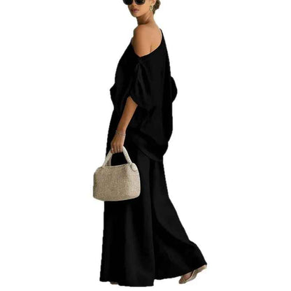 Lisa | Zachte Off-Shoulder Top en Tapered Broek Set