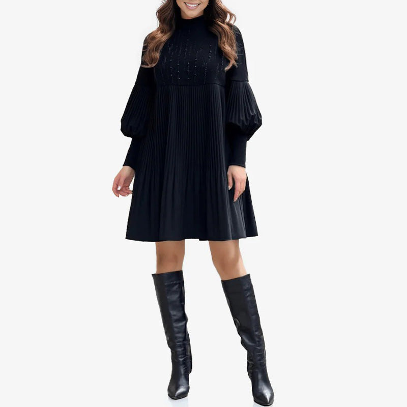 Avelyn™ - Elegante Plisséjurk met Lantaenmouwen voor Dames