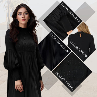 Avelyn™ - Elegante Plisséjurk met Lantaenmouwen voor Dames