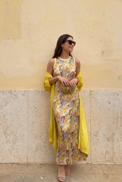 Geprinte Jurk En Jas Set