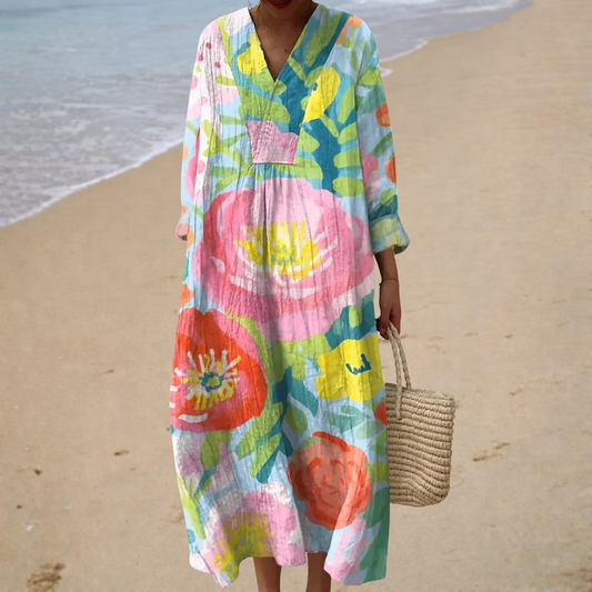 Katia | Lange Bloemen Boho Jurk