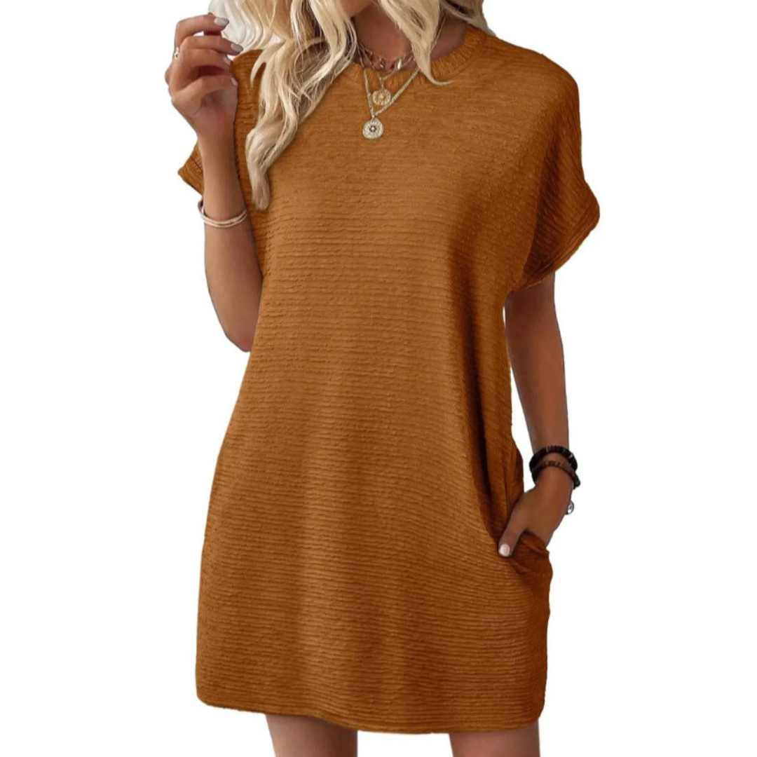 Ivay™ – Minimalistisch Zomerjurk met Ronde Hals