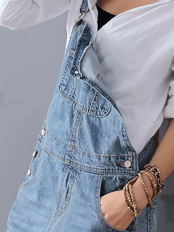 Frayla™ – Versleten Jeansjurk met Split Achter