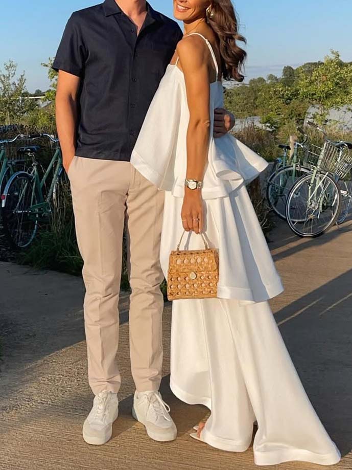 Elegante Maxi-jurk met Drie Laagjes Ruffles