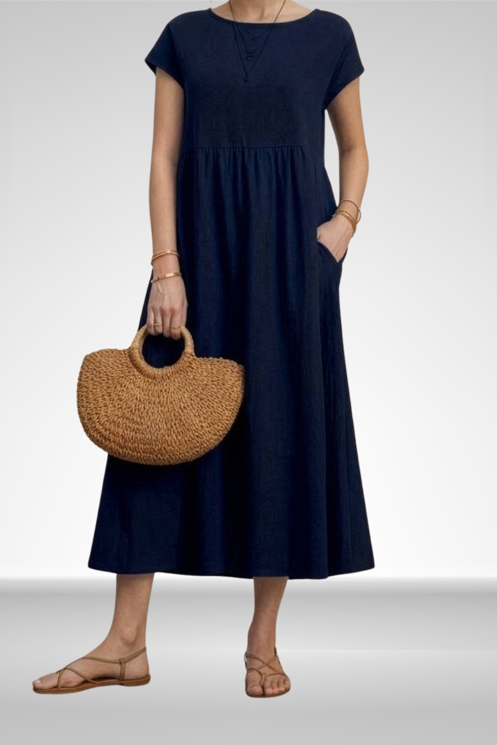 Taylor | Geplooide Midi Jurk