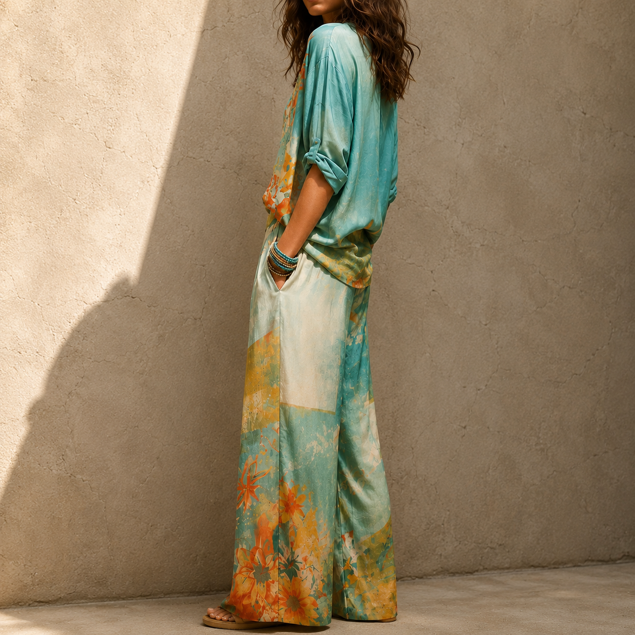 Chiara™ | Elegante set met bloemenprint en wijde broek