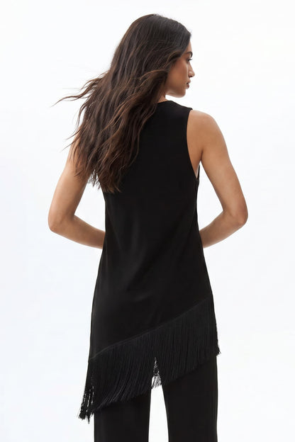 Tassel Ontwerp Top En Wijd Pantalon Set