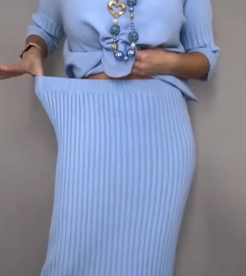 Marlene™ - Brei-set met Geribde Rok