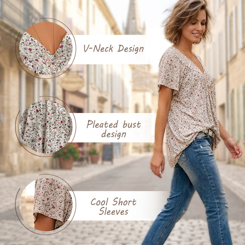 💥Lente-mode met korte mouwen en print